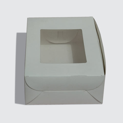 White Cupcake / Brownie / Cake / Cookie / Donut/Macarons box with a window (without Cavities) 3