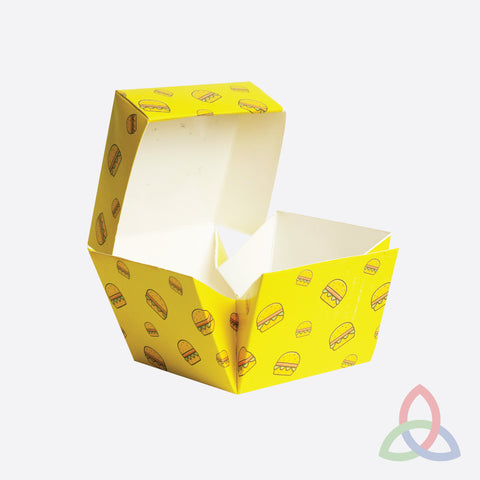 Burger Box Yellow-Premium Design | Food Safe Box
